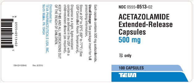 Acetazolamide Extended-Release Capsules 500 mg, 100s Label