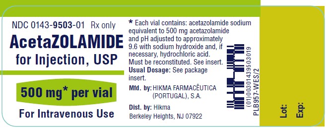 Acetazolamide for Injection, USP Vial Label 500 mg*/vial