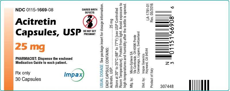 Acitretin Capsules, USP 25 mg
