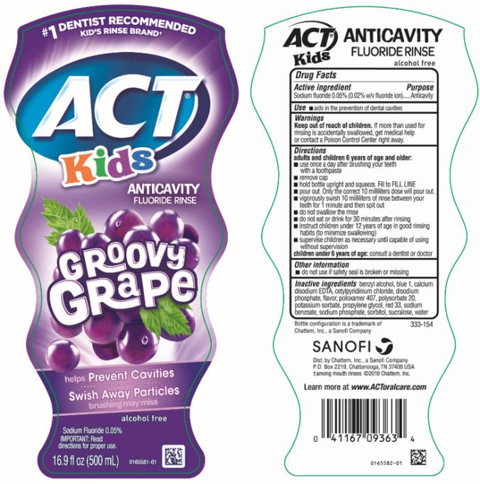 ACT
Kids
ANTICAVITY
FLUORIDE RINSE
GROOVY GRAPE
16.9 fl oz (500 mL)
