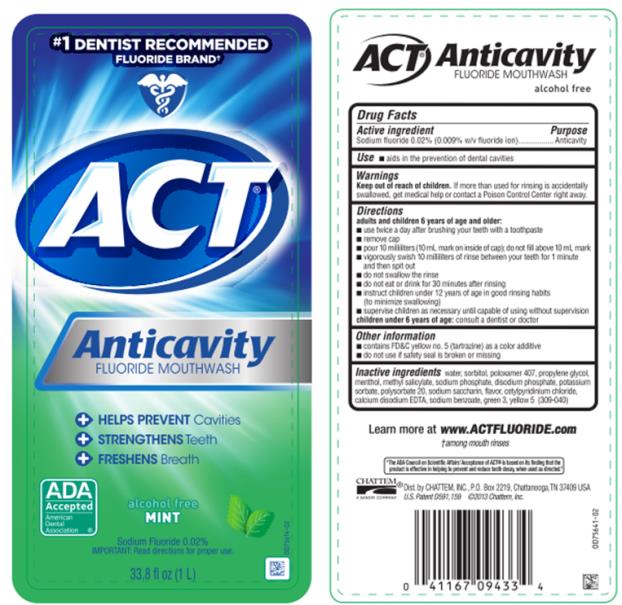 #1 DENTIST RECOMMENDED
FLUORIDE BRAND
ACT
Anticavity
Fluoride Mouthwash
alcohol free
MINT
33.8 fl oz (1 L)
