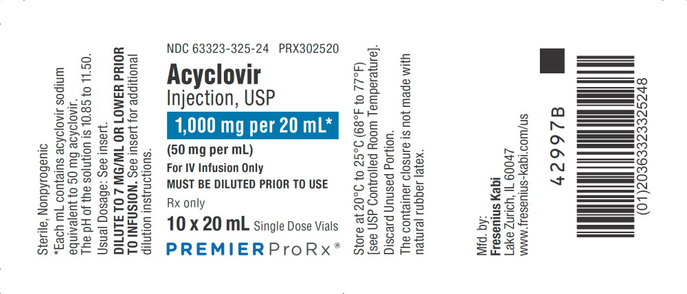 PACKAGE LABEL - PRINCIPAL DISPLAY - Acyclovir 20 mL Single Dose Vial Tray Label
