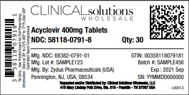 Acyclovir 400mg tablets 30 count blister card