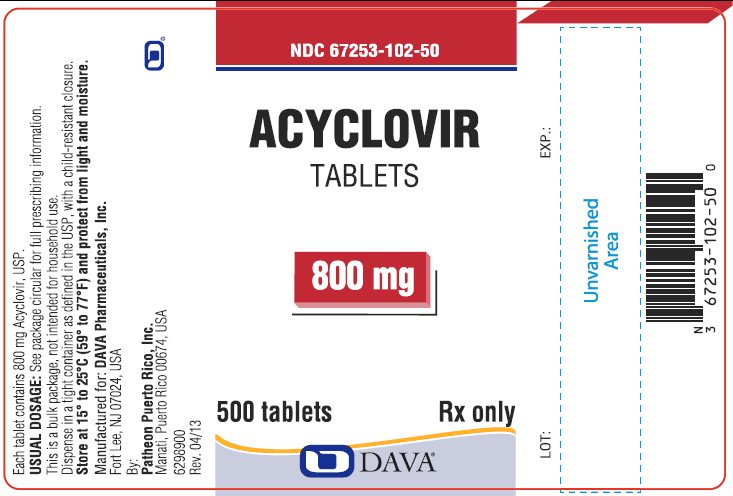 Principle Display Panel - ACYCLOVIR Tablets 800mg 500ct bottle