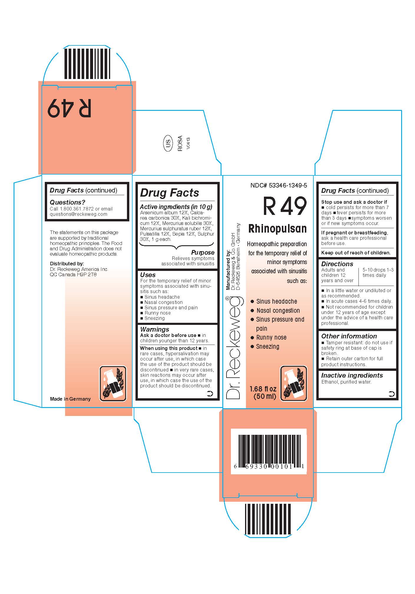 Dr. Reckeweg R49 Rhinopulsan Combination Product while Breastfeeding