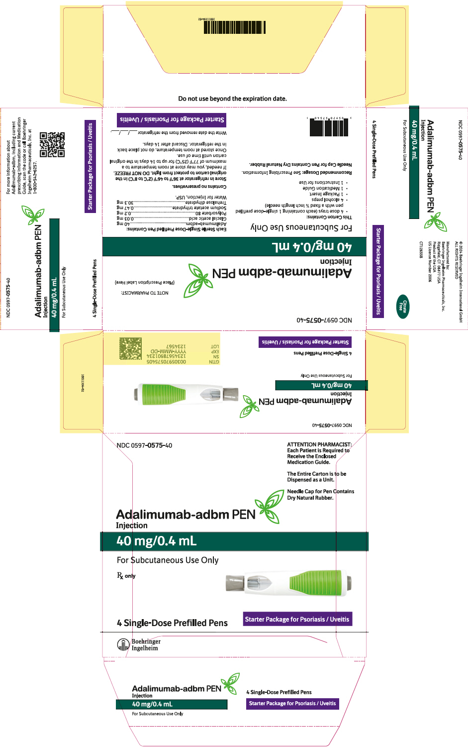 PRINCIPAL DISPLAY PANEL - 40 mg/0.4 mL Kit Carton - NDC 0597-0575-40