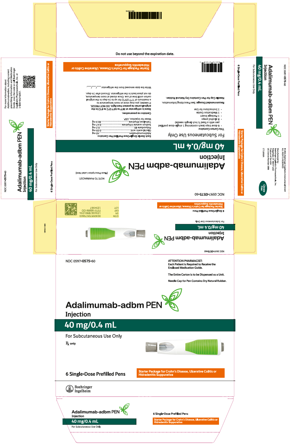 PRINCIPAL DISPLAY PANEL - 40 mg/0.4 mL Kit Carton - NDC 0597-0575-60