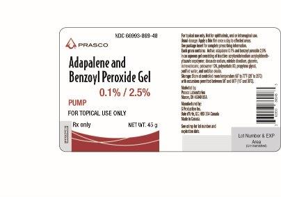 Adapalene and Benzoyl Peroxide Gel Pump label 45 g
