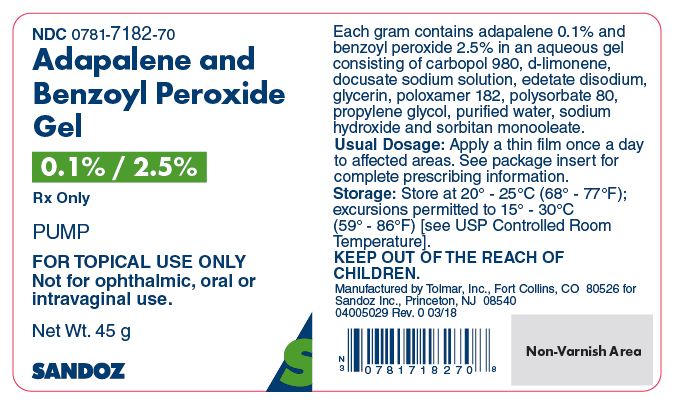 Adapalene and Benzoyl Peroxide Gel 0.1%/2.5% 45g Pump Label
