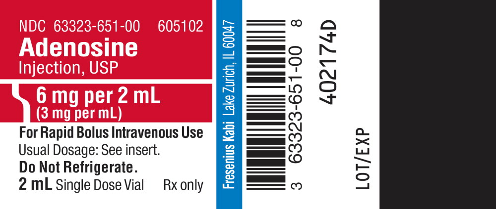 PACKAGE LABEL – PRINCIPAL DISPLAY – Adenosine 2 mL Single Dose Vial Label
