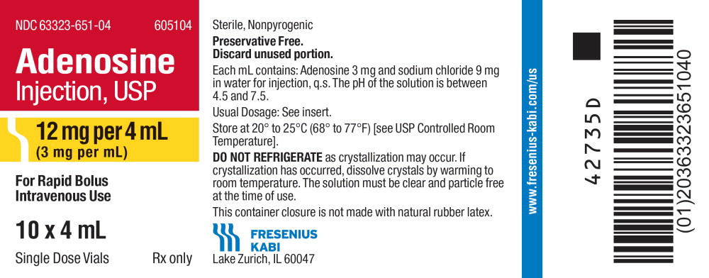 PACKAGE LABEL – PRINCIPAL DISPLAY – Adenosine 4 mL Single Dose Vial Tray Label
