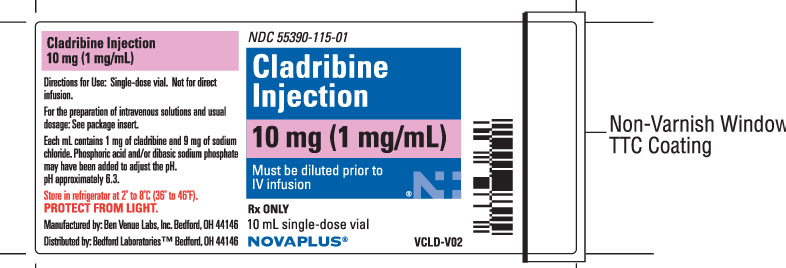 Vial label for Cladribine Injection 10 mg (1 mg per mL)