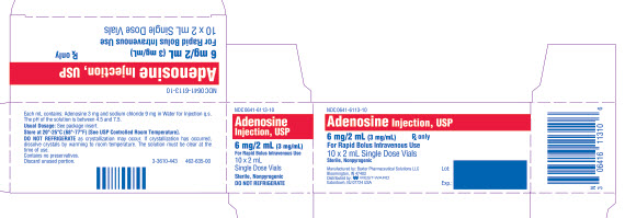 Adenosine Injection, USP 6 mg/2 mL (3 mg/mL) 10 x 2 mL Single Dose Vials