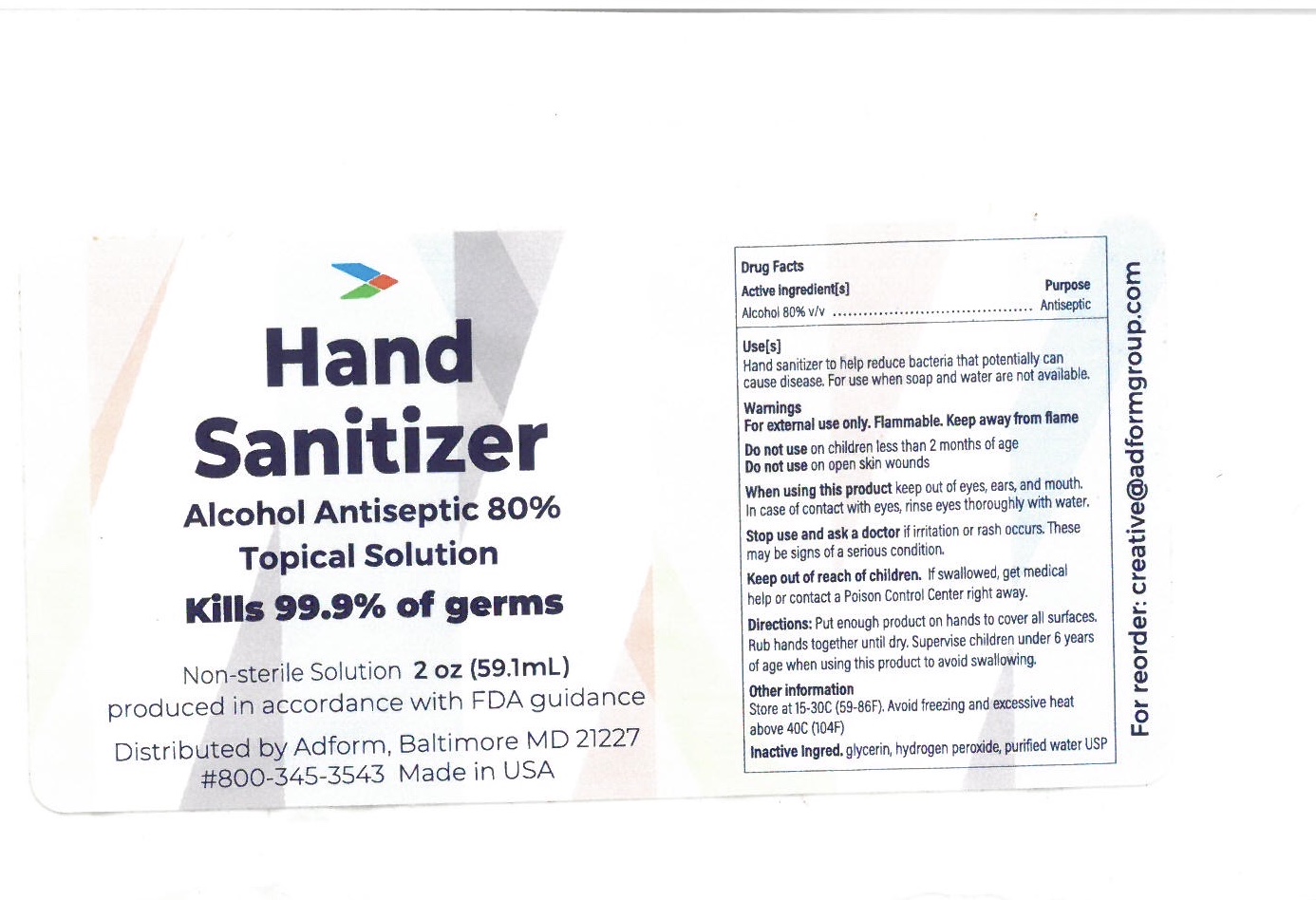 2 oz adform sanitizer