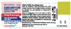 Adriamycin Injection 20 mg/10 mL Label