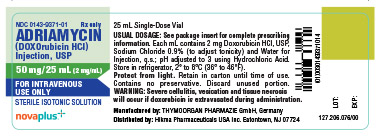 Adriamycin Injection 50 mg/25 mL Label