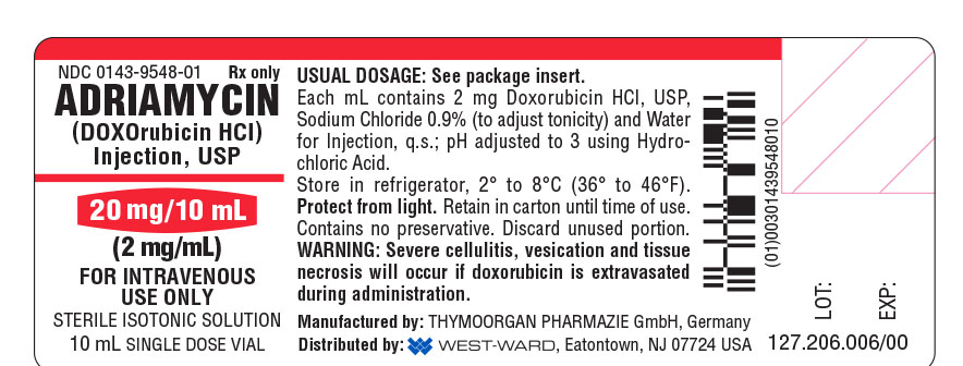 Adriamycin 10 mL vial label
