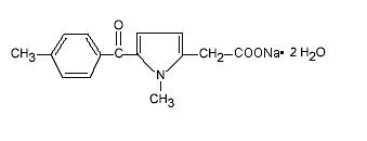 Structural formula for tolmetin sodium