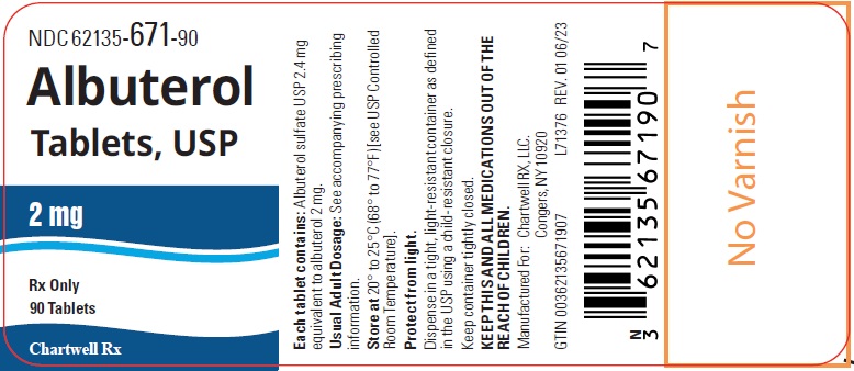 "Albuterol Tablets 2mg-Bottle Label"