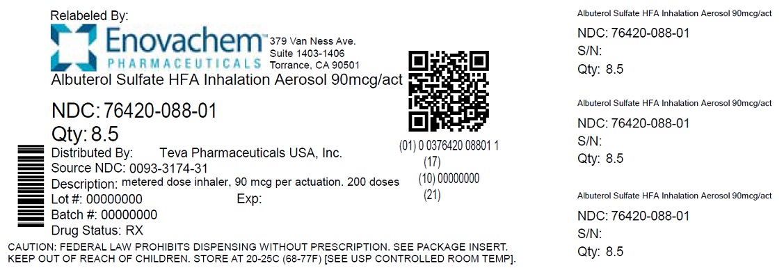 Albuterol Sulfate HFA Inhalation Aerosol 90 mcg per Actuation, 200 Metered Inhalations Carton