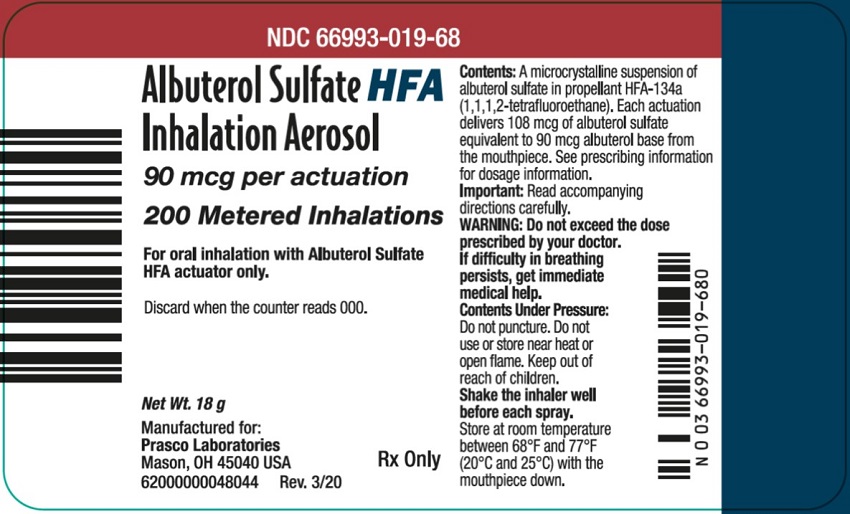 Albuterol Sulfate HFA 200 dose label