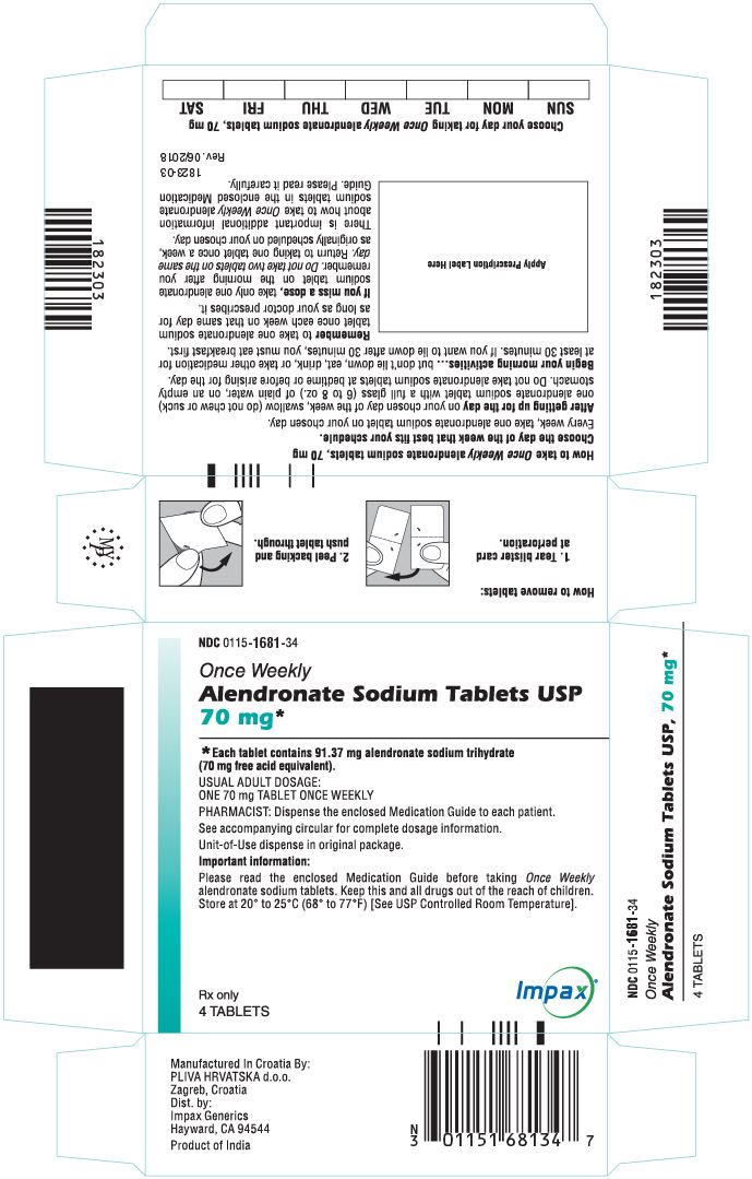 NDC 0115-1681-34 - Carton Label - 70 mg