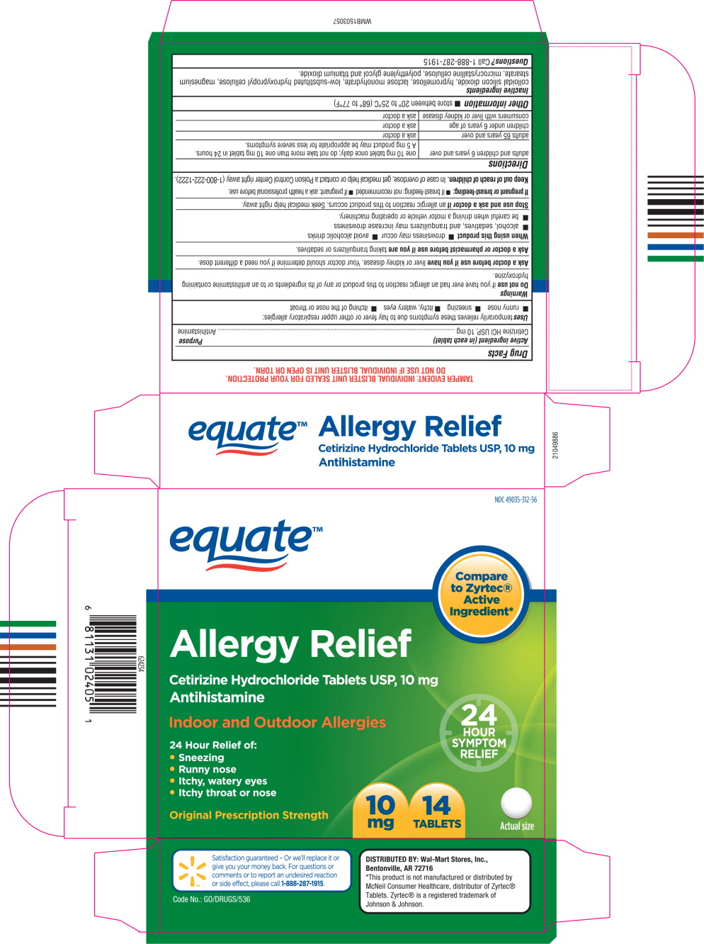 Equate Allergy Relief | Cetirizine Hydrochloride Tablet and breastfeeding