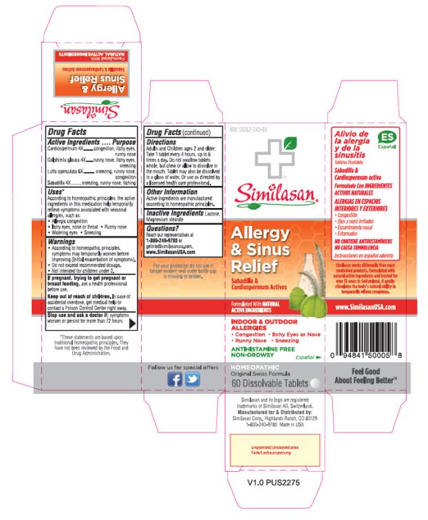 PRINCIPAL DISPLAY PANEL
NDC 59262-242-30
Similasan
Allergy
& Sinus
Relief
60 Dissolvable Tablets
