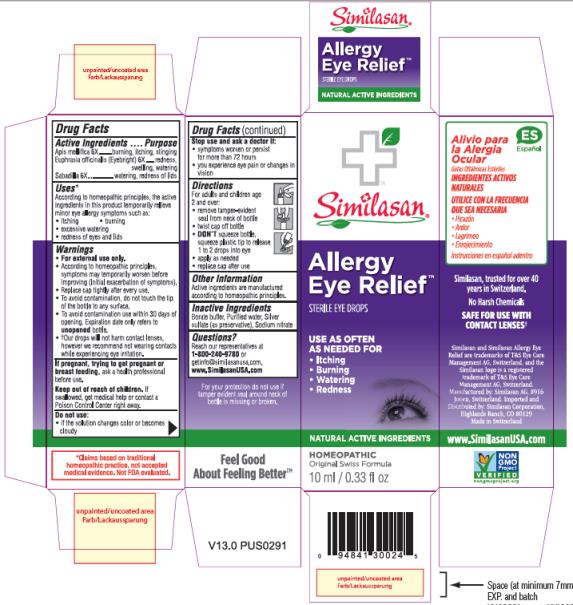 PRINCIPAL DISPLAY PANEL

Similasan
Allergy Eye Relief
STERILE EYE DROPS
10 ml / 0.33 fl oz
