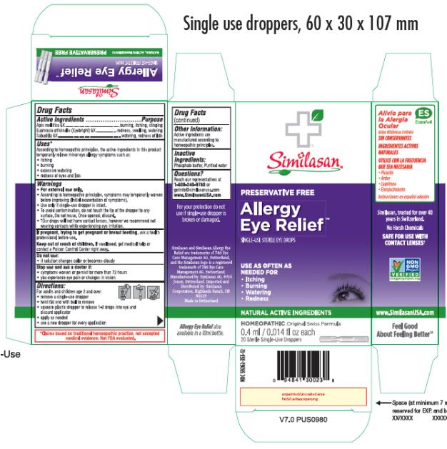 PRINCIPAL DISPLAY PANEL

Allergy Eye
Relief
SINGLE-USE STERILE EYE DROPS
0.4 ml/0.014 fl oz each

