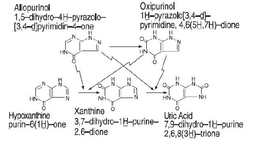 Allopurinol structure 2