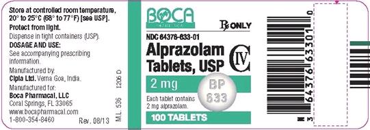 Image of the Alprazolam Tablets, USP 2 mg 100 Tablets label