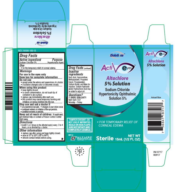 PRINCIPAL DISPLAY PANEL
iSolutions
ActivEyes
Altachlore 
5% Solution 
Sodium Chloride 
Hypertonicity Ophthalmic 
Solution 5%
Sterile 15mL
NET WT (1/2 FL OZ)
