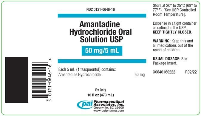 amantadine 16 bottle label