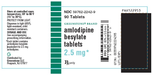 PRINCIPAL DISPLAY PANEL - 2.5 mg Tablet Bottle Label - NDC 59762-2242-9