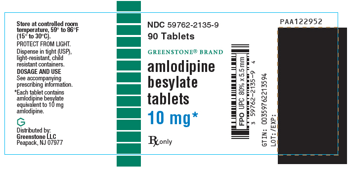 PRINCIPAL DISPLAY PANEL - 10 mg Tablet Bottle Label - NDC 59762-2135-9