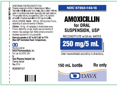 Image of the Amoxicillin for Oral Suspension, USP 250 mg/5 mL 150 mL label