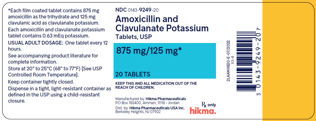 amoxicillin and clavulanate potassium tablets 875 mg/125 mg bottle label