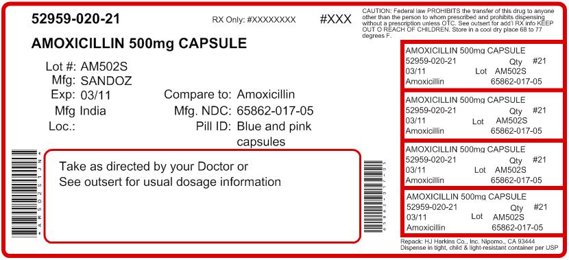 PACKAGE LABEL-PRINCIPAL DISPLAY PANEL - 500 mg (20 Capsule Bottle)