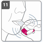 Figure K
Note:
As you breathe in through the inhaler, the capsule spins around in the chamber and you should hear a whirring noise. 
