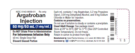 Argatroban 50 mL vial container label
