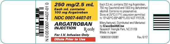 Argatroban Injection 250mg per 2.5mL label