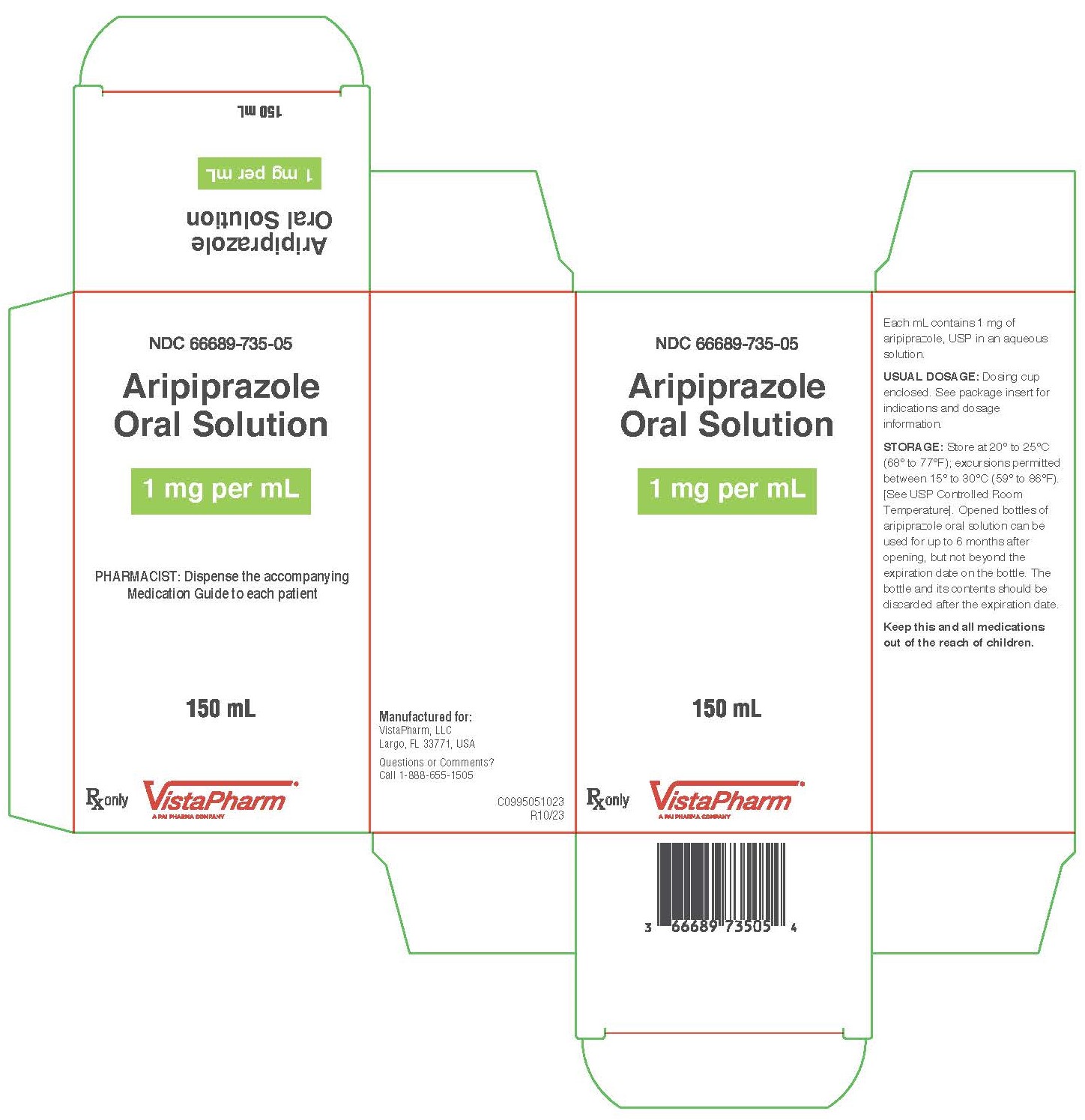 Aripiprazole Oral Solution 1 mg per 1 mL Carton Label