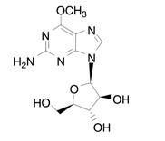 The following structural formula for nelarabine is 2-amino-9-b-D-arabinofuranosyl-6-methoxy-9H-purine. It has the molecular formula C11H15N5O5 and a molecular weight of 297.27. 