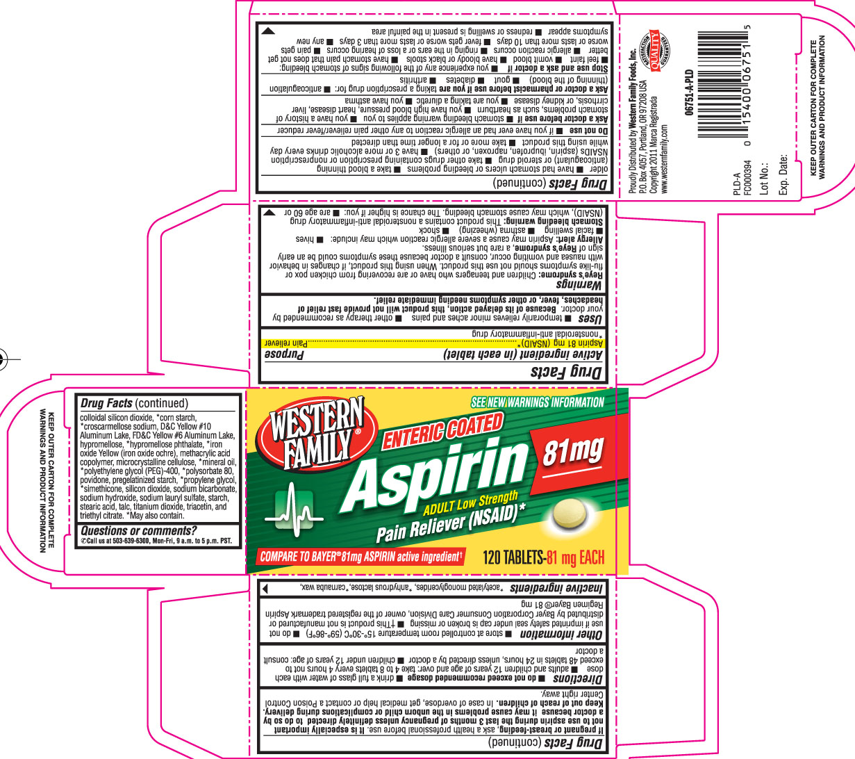 Western family Aspirin 81 mg