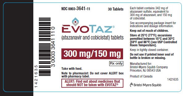 EVOTAZ 300 mg/150 mg 30 count bottle label