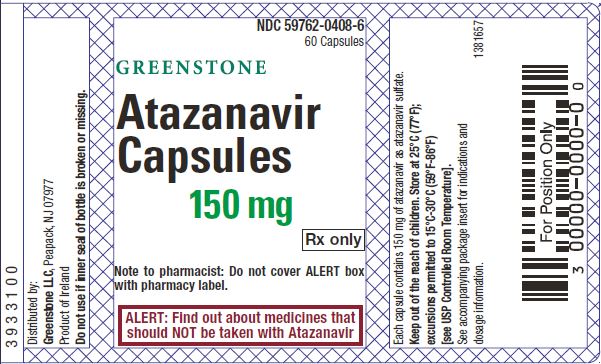 Atazanavir 150 mg bottle label