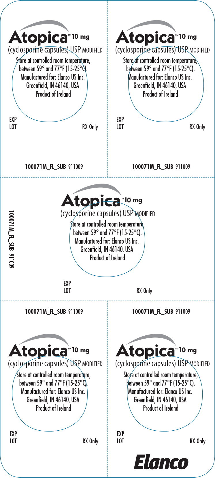 Principal Display Panel - Atopica 10mg Blister Label
