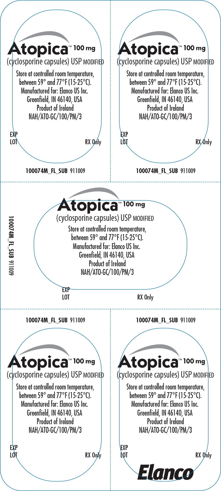 Principal Display Panel - Atopica 100mg Blister Label
