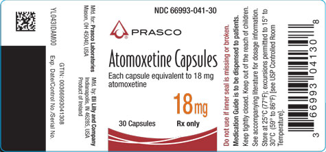 PACKAGE LABEL - Atomoxetine 18 mg bottle of 30
